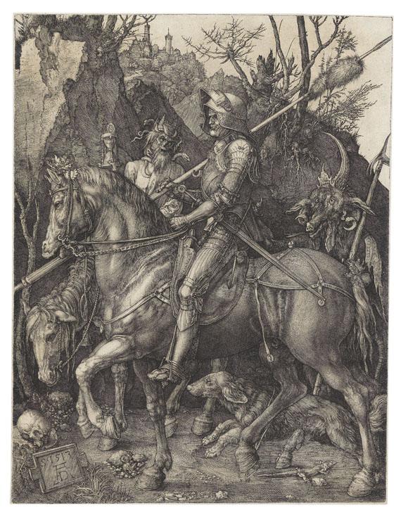 € 47.500* Aufruf: € 28.000 Nr. 12: Albrecht Dürer – Der Reiter (Ritter, Tod und Teufel)