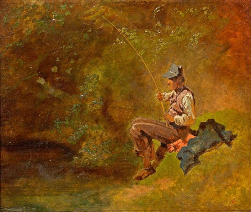 Carl Spitzweg (1808 München - 1885 ebenda) "Der Angler". Originaltitel. Limitpreis: 	35.000 € [35.000 €