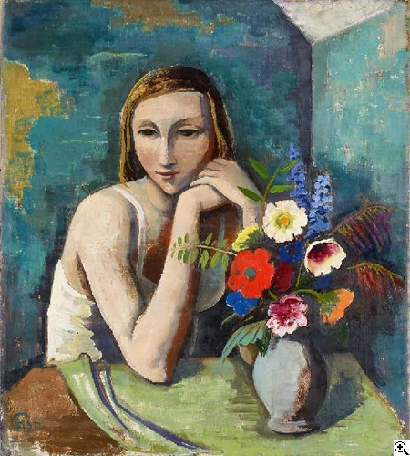 Karl Hofer  „Mädchen mit Blumen“ | 1936  Öl auf Leinwand | 85,3 x 75,5cm  Ergebnis: 281.600 Euro