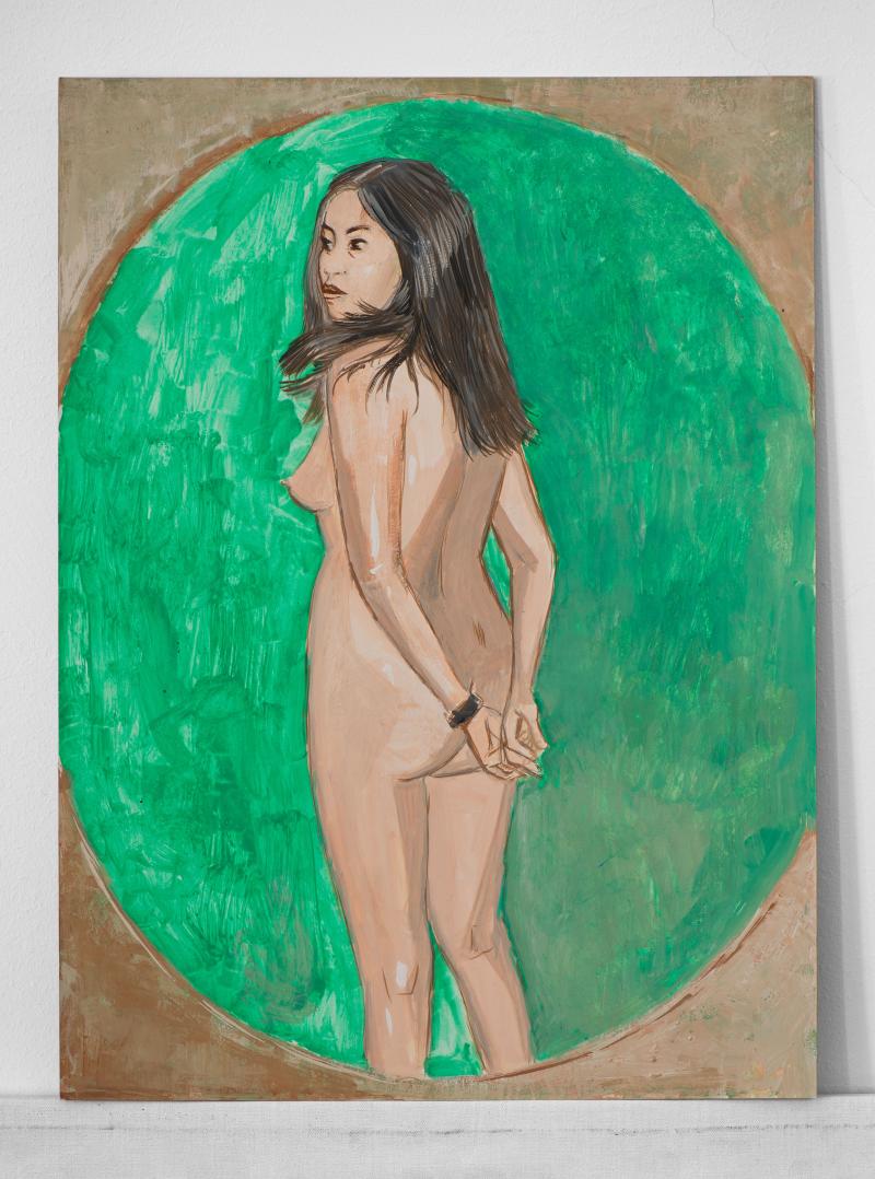 Hubert Schmalix Green Oval, 2005 Gouache auf Karton, 51 x 38 cm Privatbesitz Bildrecht: © Courtesy Hubert Schmalix Foto: © Farid Sabha