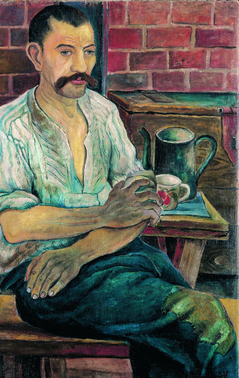 Immanuel Knayer Arbeiter bei der Frühstückspause, 1925 Öl/Lwd., 79 x 52 cm Sammlung Frank Brabant