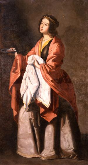 Francisco de Zurbarán, Santa Lucía, um 1645-1650, Öl auf Leinwand, 183 × 111,5 cm, The Hispanic Society of America, New York (A94), © Courtesy of The Hispanic Society of America, New York