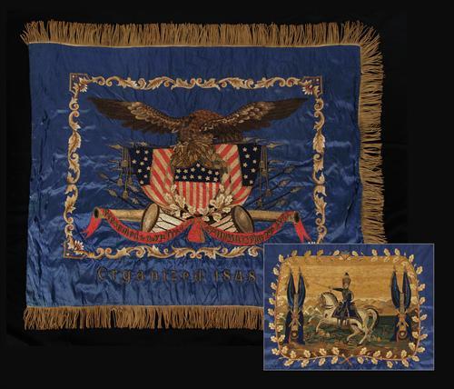 Tiffany-made Battle Flag  Extraordinary Tiffany-Made Presentation Battle Flag of the 6th Troop, New York German Hussars, 1861 Jeff R. Bridgman American Antiques