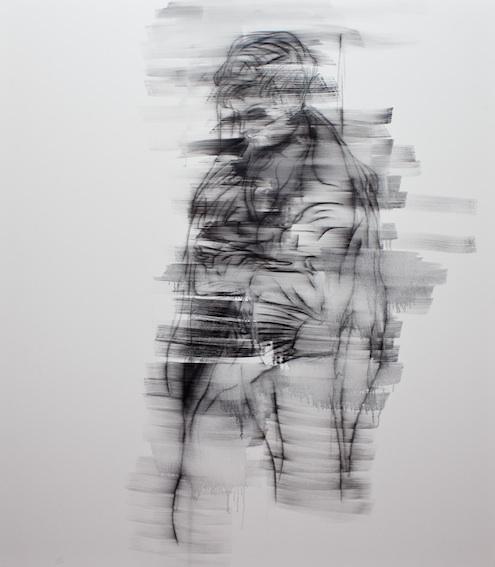 Deniz Alt - Die Gezeichnete 2012 Oil and charcoal on canvas 180 x 160 cm