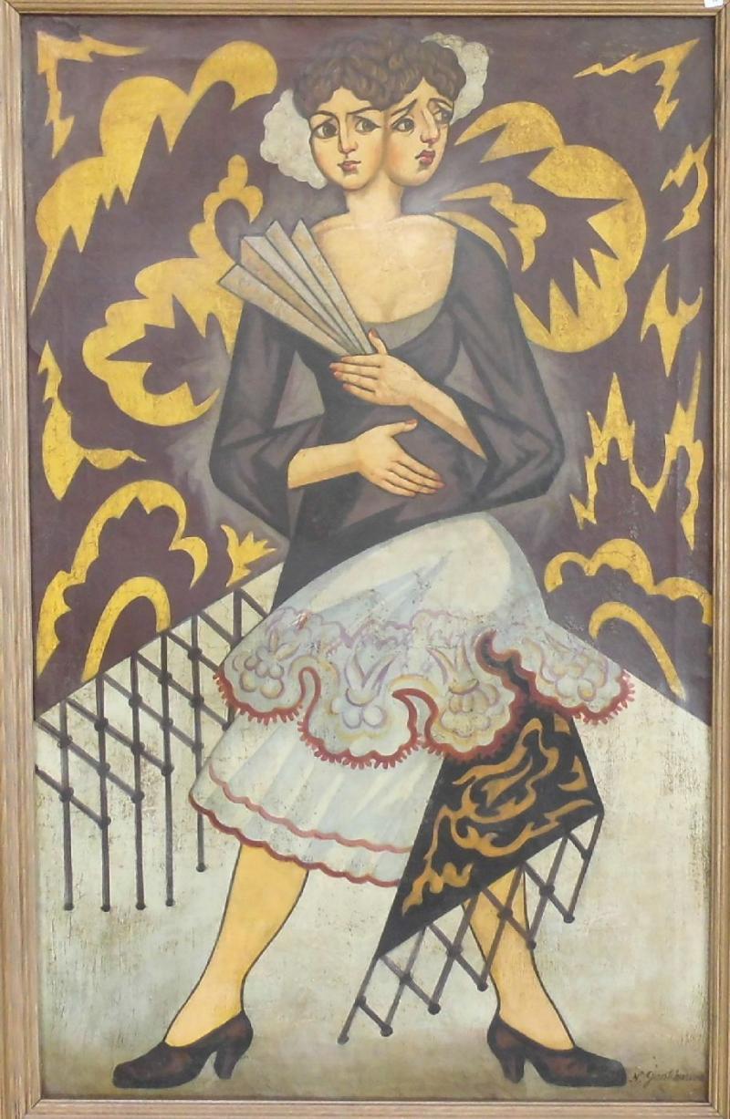 GONTCHAROVA, NATHALIE Gemälde: "Spanierin mit Fächer",  Limitpreis: 18.000 €