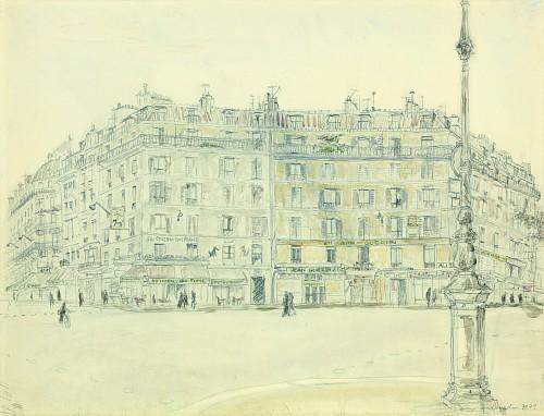 Irène Zurkinden Paris, 1971 Aquarell, Bleistift auf Papier 38 x 49,5 cm LM Ref. 100/RS