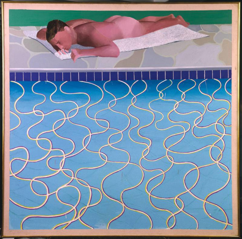 David Hockney Sunbather, 1966 Acryl auf Leinwand / Acrylic on canvas 183 × 183 cm Museum Ludwig, Köln/Cologne (Schenkung Ludwig / donation from the Ludwig Collection) seit / since 1976