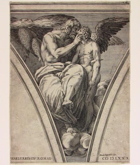 Nicolo Van Aelst; Jupiter liebkost Amor; Wallraf-Richartz-Museum & Fondation Corboud, Graphische Sammlung (Z 3927, Köln)