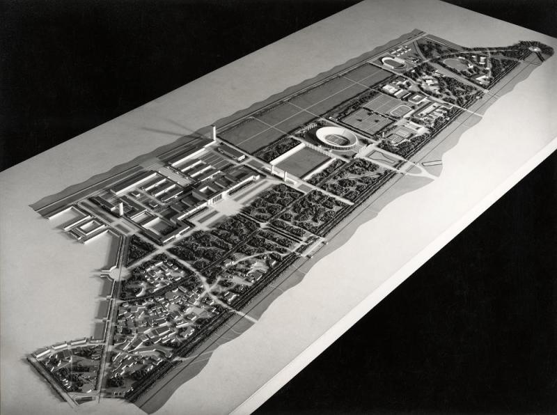 Alexander Popp, Hermann Kutschera, Anton Ubl, Entwurf Messe-, Ausstellungs- und Sportgelände im Prater, Wien, 1942 Copyright: Architekturzentrum Wien, Sammlung