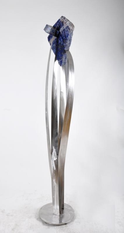 Anton Amort, Kopf, 2014, Blauer Bahia Granit-Edelstahl, Höhe 160 cm, Eagles-Galerie, Igls-Innsbruck-A Bild 33 von 33