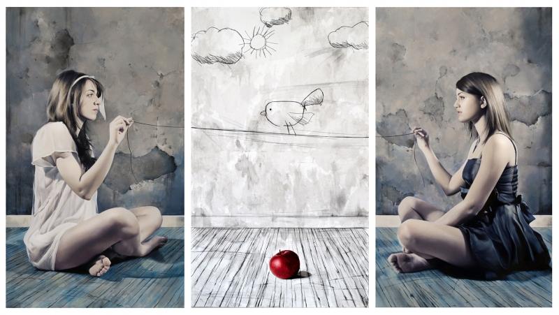 Elisa Anfuso, Potrebbe volare ma non vola, 2011, Öl & Pastell auf Leinwand, 100x180cm, Galerie Augustin, Wien+Innsbruck-A