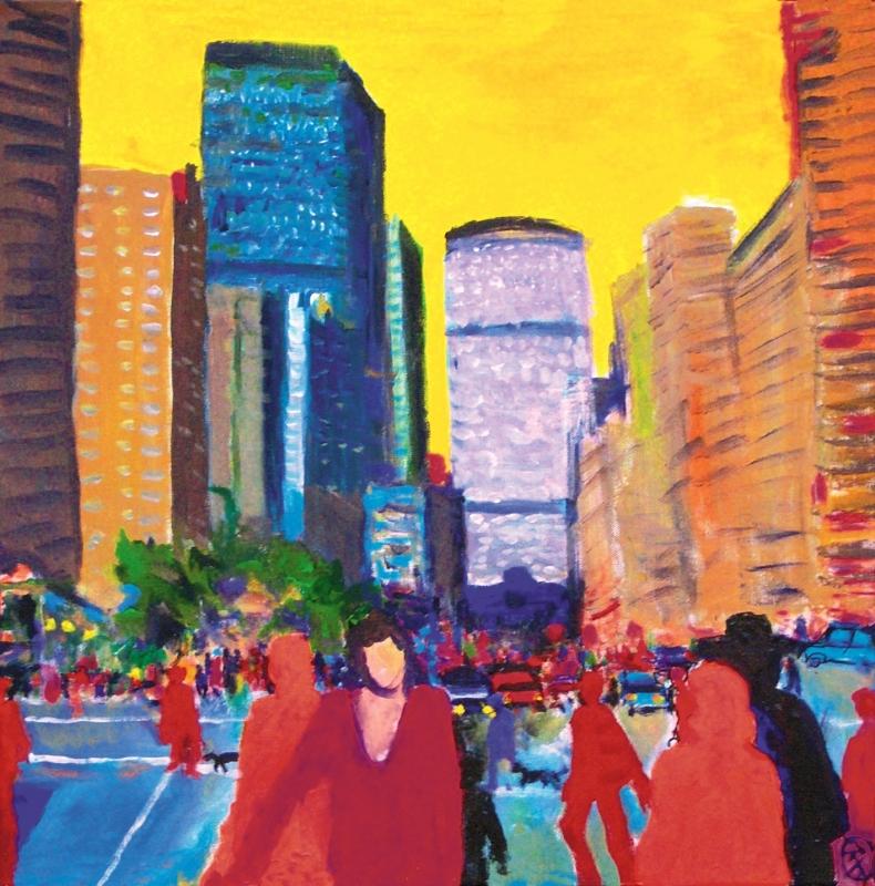 Robert Hammerstiel, New York - Park Avenue, 2013, Acryl auf Leinwand, 60x60 cm, Galerie Gerlich, Salzburg-A