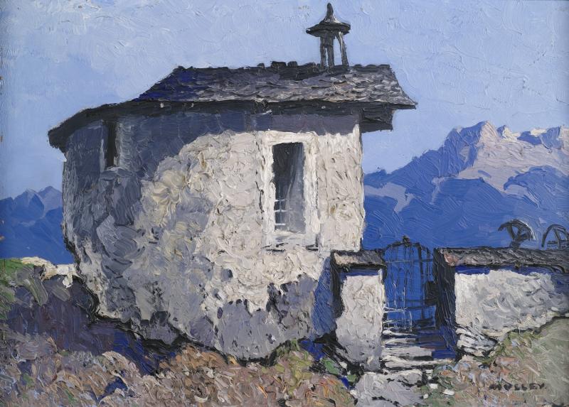 Lot 430: Oskar Mulley (1891-1949), Bergkapelle, Öl/Karton, 34,5 x 49 cm, Ergebnis: 30.000 €