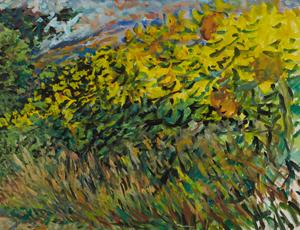 Alfred Balcarek, (1917 - 2004) Sonnenblumen, 1990 Gouache auf Papier Signiert und datiert rechts unten 50,4 x 65 cm Lot Nr. 7 Rufpreis 800€ Schätzpreis 1.600 - 2.000€