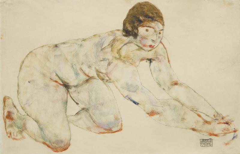 Egon Schiele, „Kniender weiblicher Akt“, 1914, Foto: W&K – Wienerroither & Kohlbacher