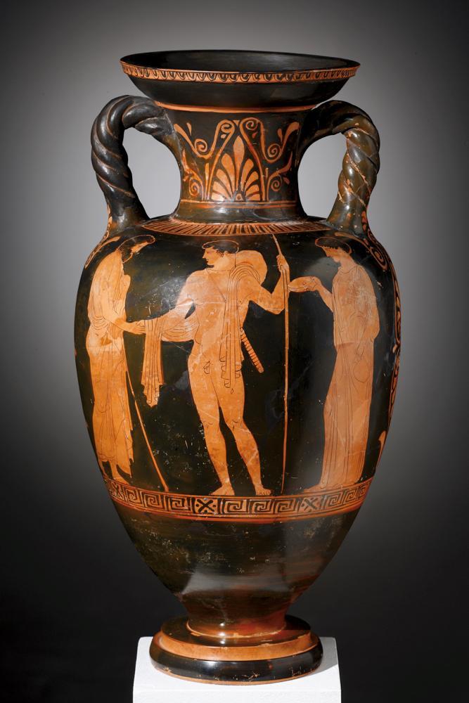 A Red-figure Neck-amphora with Twisted Handles, Attributed to the Dinos Painter, Cahn International