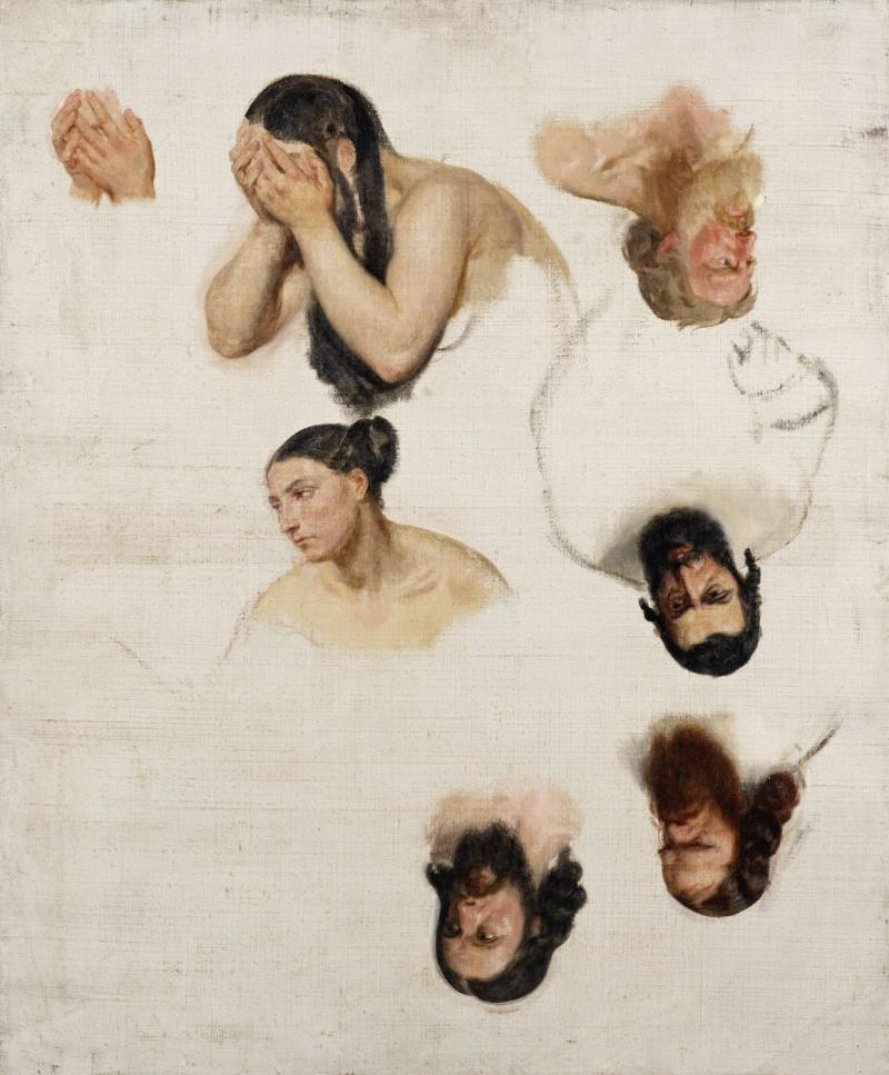 Colnaghi, Head and hand studies for the artist’s commission for La Madeleine, one of pair Paul Delaroche