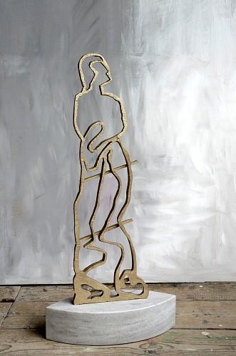 Ludwig Stocker  Schattenlinien, 1991/2014  Bronze, Marmor 102 cm hoch Ref. 506