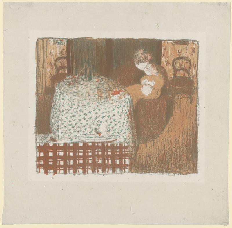 Édouard Vuillard, Probedruck zu: Maternité (Mutterschaft), 1896, Lithographie, 309 × 316 mm (Blattmaß, unregelmäßig)  © Staatliche Graphische Sammlung München