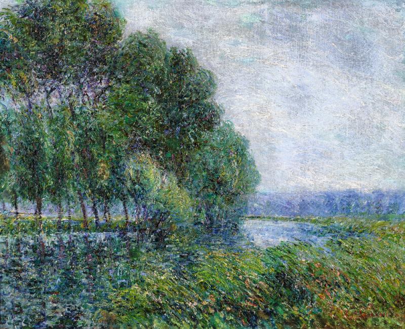 Gustave Loiseau  Au bord d'Eure en printemps Ein Gemälde. Gustave Loiseau. Au bord d'Eure en printemps. Um 1902. Sign. u. r. Schätzpreis: € 70.000