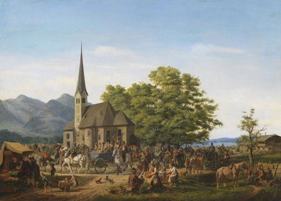 19 KARL ALTMANN St. Leonhardsfest in Fischhausen am Schliersee, 1832. Öl auf Leinwand Schätzpreis: € 30.000