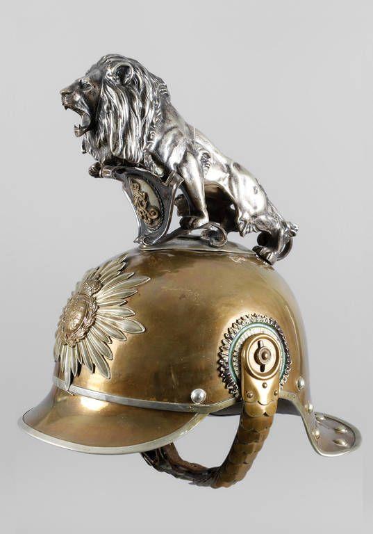 Gardereiterhelm Sachsen für Mannschaften, um 1900, Messingglocke, versilberte und vergoldete Montierungen, Limitpreis:	7.500 €