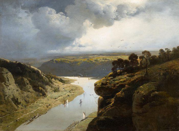 Charles Hoguet Blick in das Tal der Rhône Öl auf Leinwand 43 x 58,5cm Ergebnis: 35.840 Euro