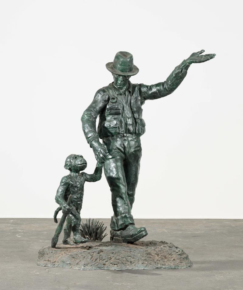 Jörg Immendorff Komm Jörch wir gehen | Bronze, grün- schwarz patiniert | Ca. 205 x 145 x 150cm Ergebnis: 288.750 Euro