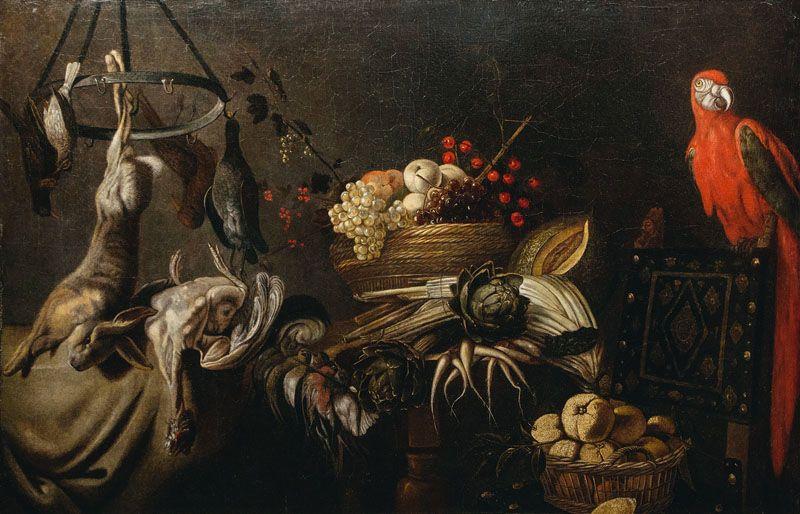 Los 275, Adriaen van Utrecht (Antwerpen 1599 - Antwerpen 1652) Stilleben mit Früchten, Jagdbeute und einem Papagei, Limitpreis: 	9.500 €