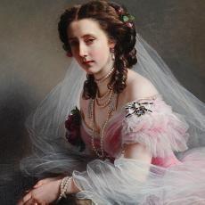 Franz Xaver Winterhalter, Landgräfin Anna als Prinzessin von Hessen (Detail), 1858, Kulturstiftung des Hauses Hessen