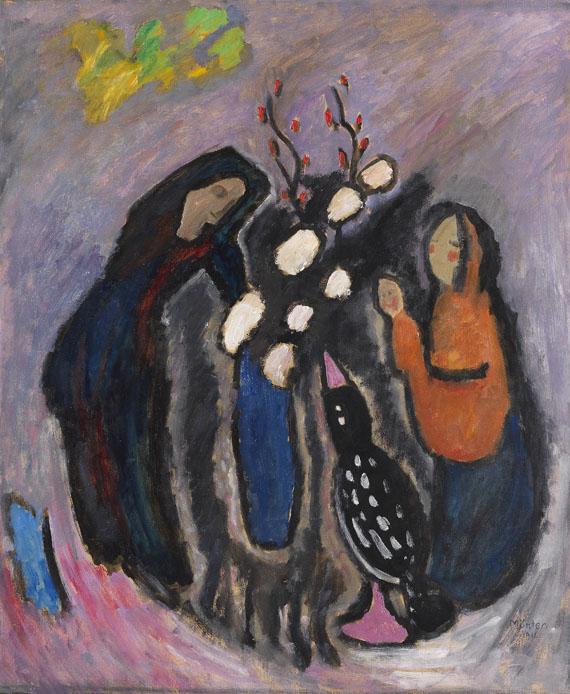 115001321 Gabriele Münter Stilleben im Kreis, 1911. Öl auf Malpappe Schätzpreis: € 150.000