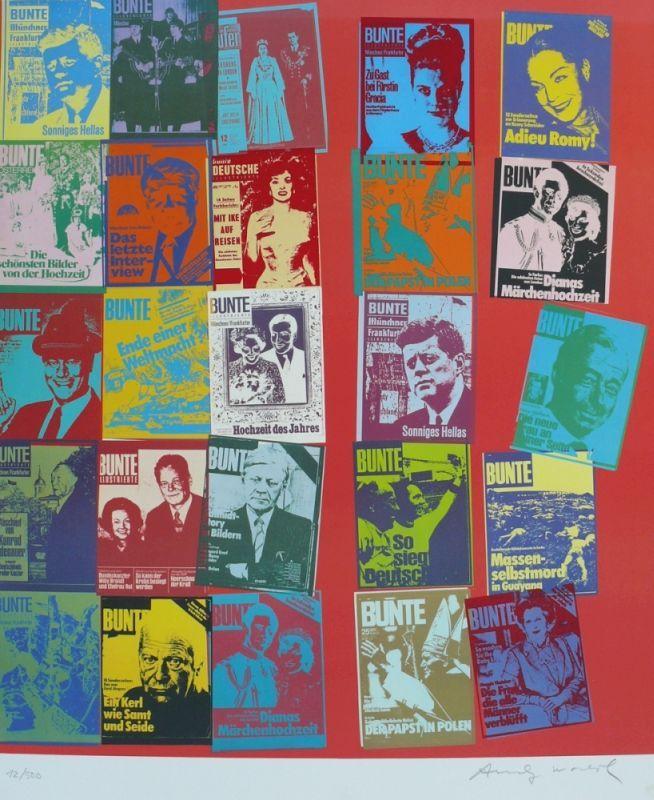 Warhol, Andy (1928 Pittsburgh - 1987 New York City) "Magazine and History" ; Farbserigraphie 1983 Mindestpreis:	5.000 EUR