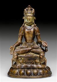 SELTENE FIGUR DES AVALOKITESHVARA. Swat, 7./8. Jh. H 21,5 cm. Schätzpreis: 	40.000 - 60.000 EUR