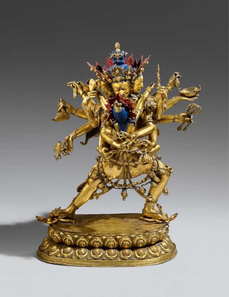 Chakrasamvara. Feuervergoldete Bronze. Tibet. 20. Jh. Gebot Lot 107 R Schätzpreis: €30.000 - €40.000