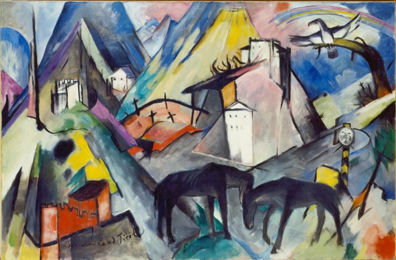 Franz Marc, Das arme Land Tirol, 1913 Öl auf Leinwand, 131,1 x 200 cm, Solomon R. Guggenheim Museum, New York, USA Solomon R. Guggenheim Founding Collection