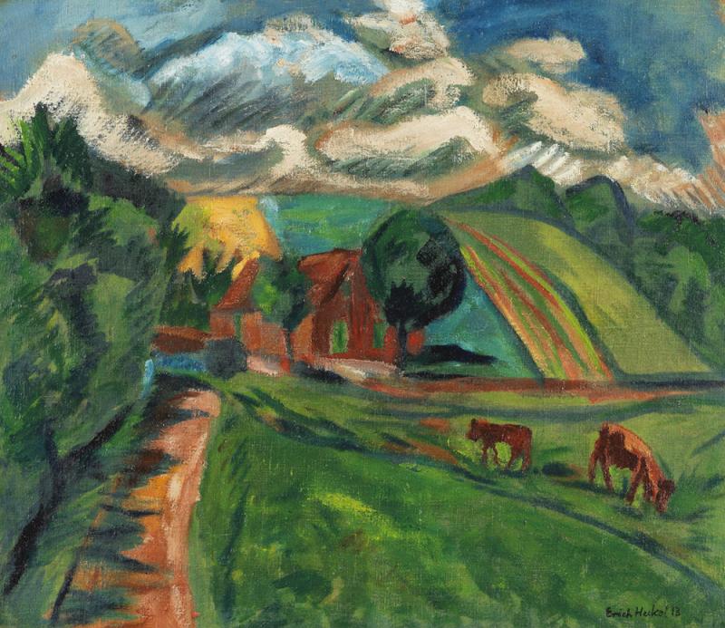 € 750.000* Aufruf: € 440.000 Los 231: Erich Heckel – Hügellandschaft