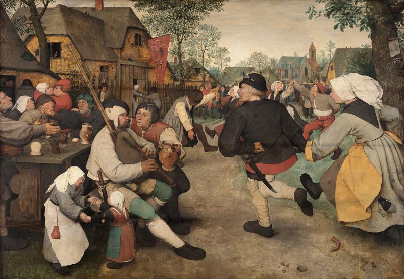 Bauerntanz Pieter Bruegel d. Ä. (Breda ? um 1525/30 - 1569 Brüssel) um 1568 Eichenholz, 114 x 164 cm © KHM-Museumsverband