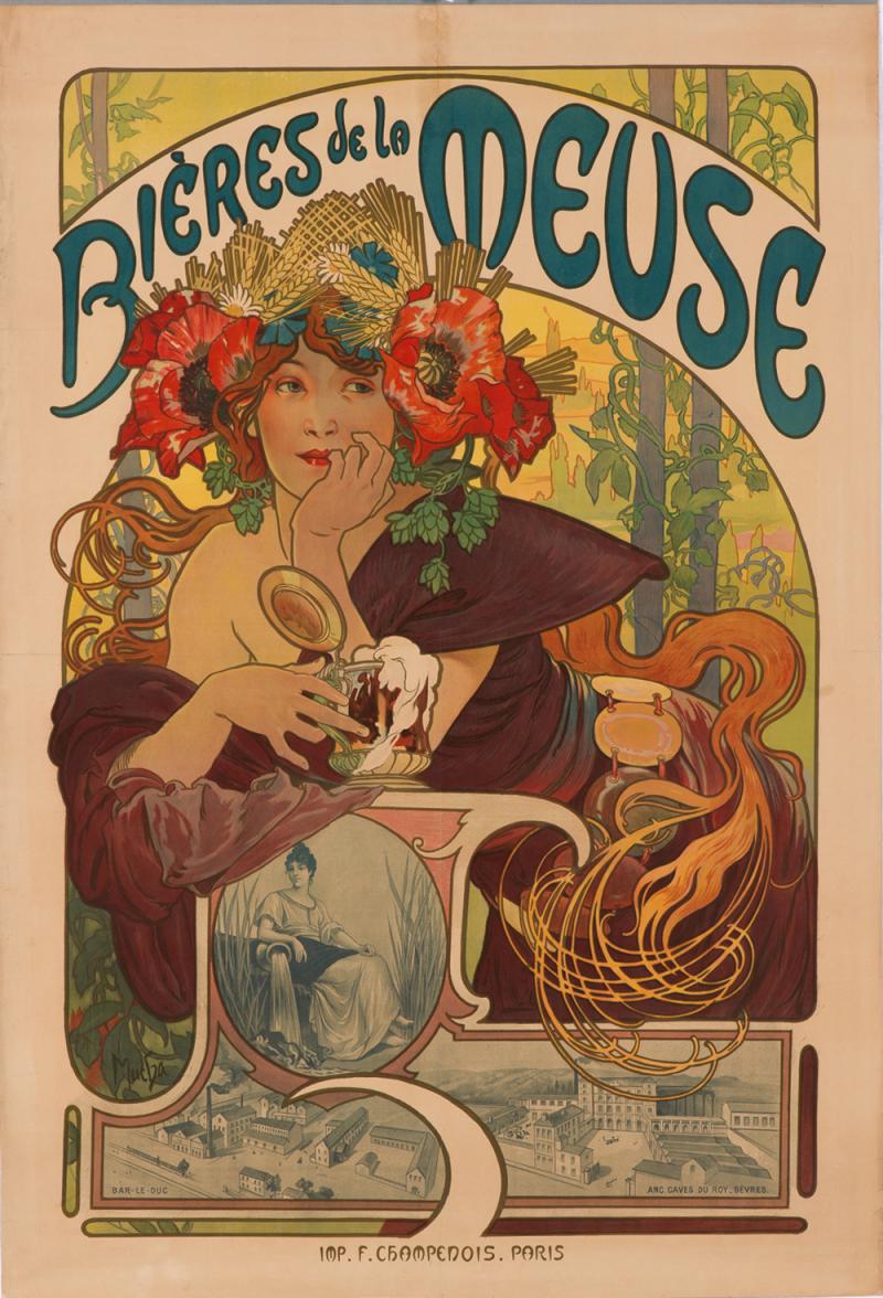 Alfons Mucha Bières de la Meuse, 1896/97 Farblithografie 154 x 105 cm Sprengel Museum Hannover