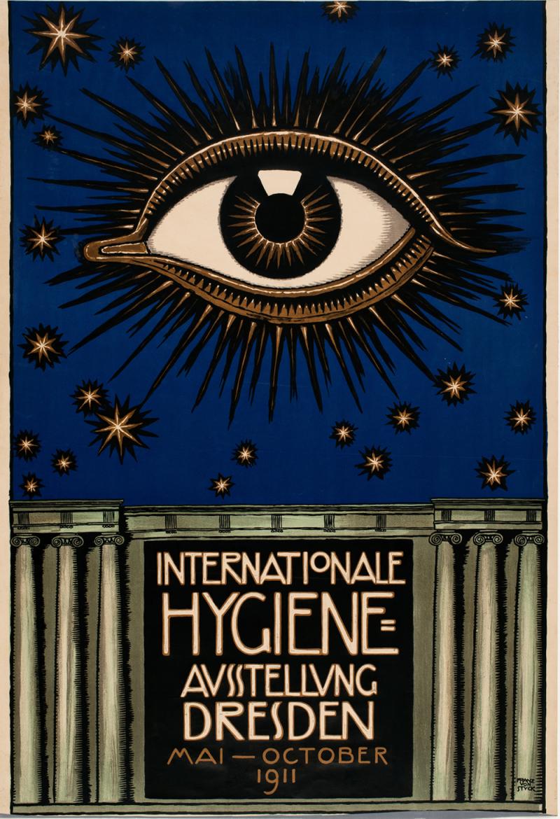 Franz von Stuck Internationale Hygiene-Ausstellung Dresden, 1911 Farblithografie 88 x 60,4 cm