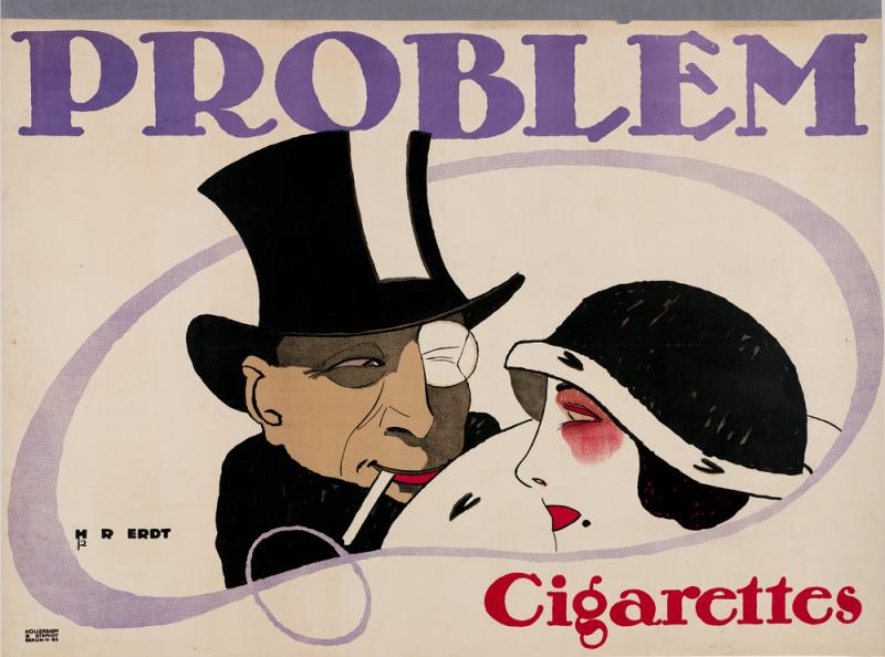 Hans Rudi Erdt Problem Cigarettes, 1912 Farblithografie 69,5 x 96 cm