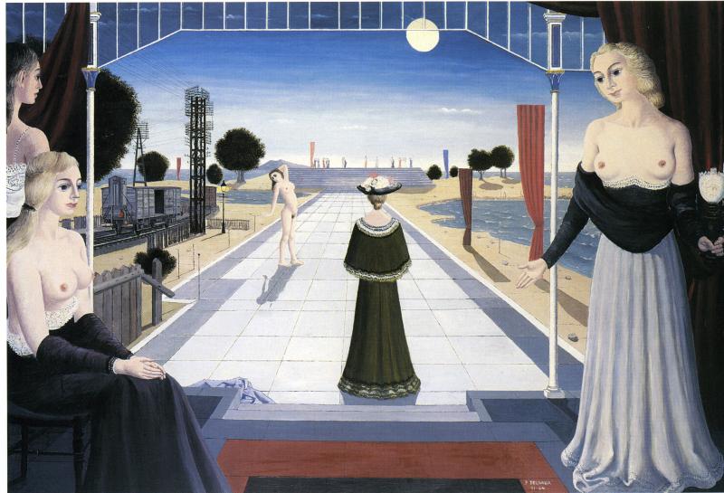 THOMAS SALIS ART & DESIGN, The big alley, 1964 Paul Delvaux (Antheit 1897-1994 Veurne) Oil on canvas 140 x 211 cm