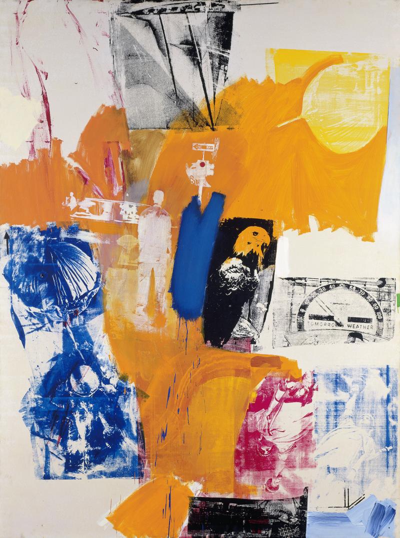 Robert Rauschenberg (1925-2008), Tree Frog, 1964, Siebdruck, Öl auf Leinwand, 244 x 183 cm, Museum Ludwig, Köln, Foto: Rheinisches Bildarchiv Köln  © Robert Rauschenberg Foundation/VG Bild-Kunst, Bonn 2015