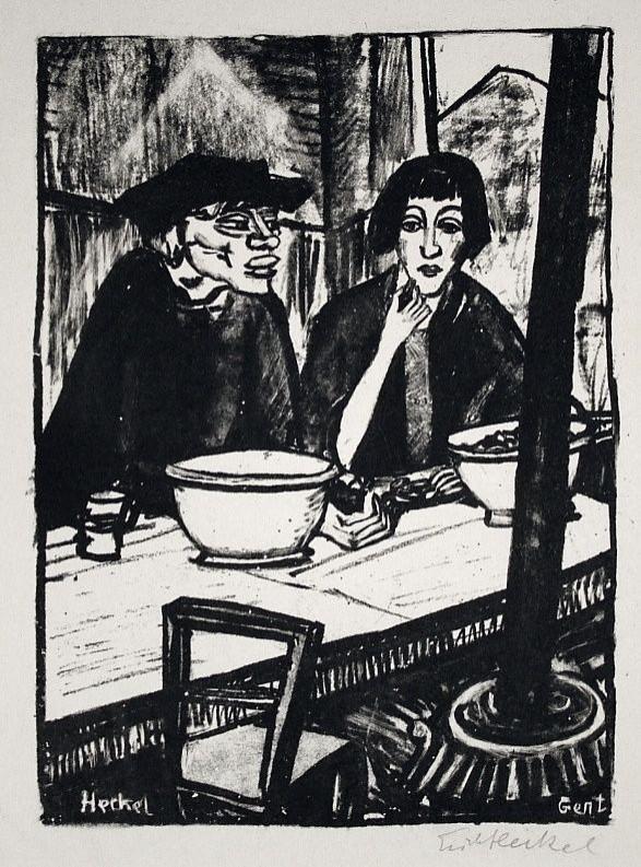 Erich Heckel, In der Muschelstube II, Lithografie, 1916