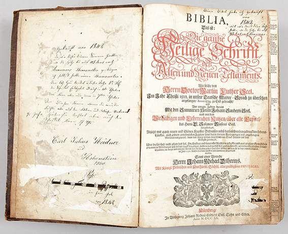 Bibel Nürnberg, 1720 "Biblia, Das ist: Die ganze Heilige Schrift des Alten und Neuen Testaments. Schätzpreis: 	200 EUR