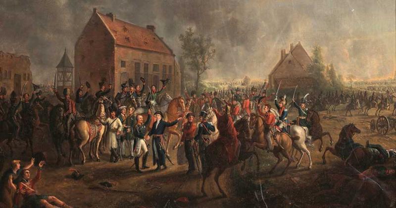 Ferenc Balassa. Treffen von Blücher und Wellington nach der Schlacht bei Waterloo.ÖL/Lwd. 64,8 x 80 cm. - Lot 33 Aufrufpreis 9.500.- EUR