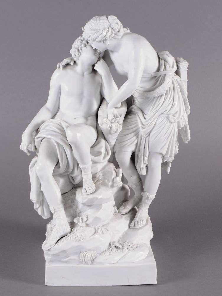 "Selene und Endymion" 18. Jh. Manufaktur Meissen, Schwertermarke im Dreieck geritzt, Modell Christian Gottfried Jüchtzer 1786, Aufrufpreis:	2.800 EUR