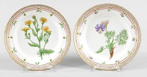 Große Sammlung Porzellan "Flora Danica" Porzellan, Kgl.-Kopenhagen, 20.Jh. (Kat.-Nr. 159 - 168),  Schätzpreise 300,- bis 2.600,- EUR, Zuschläge pro Katalog-Position bis 1.800,- EUR