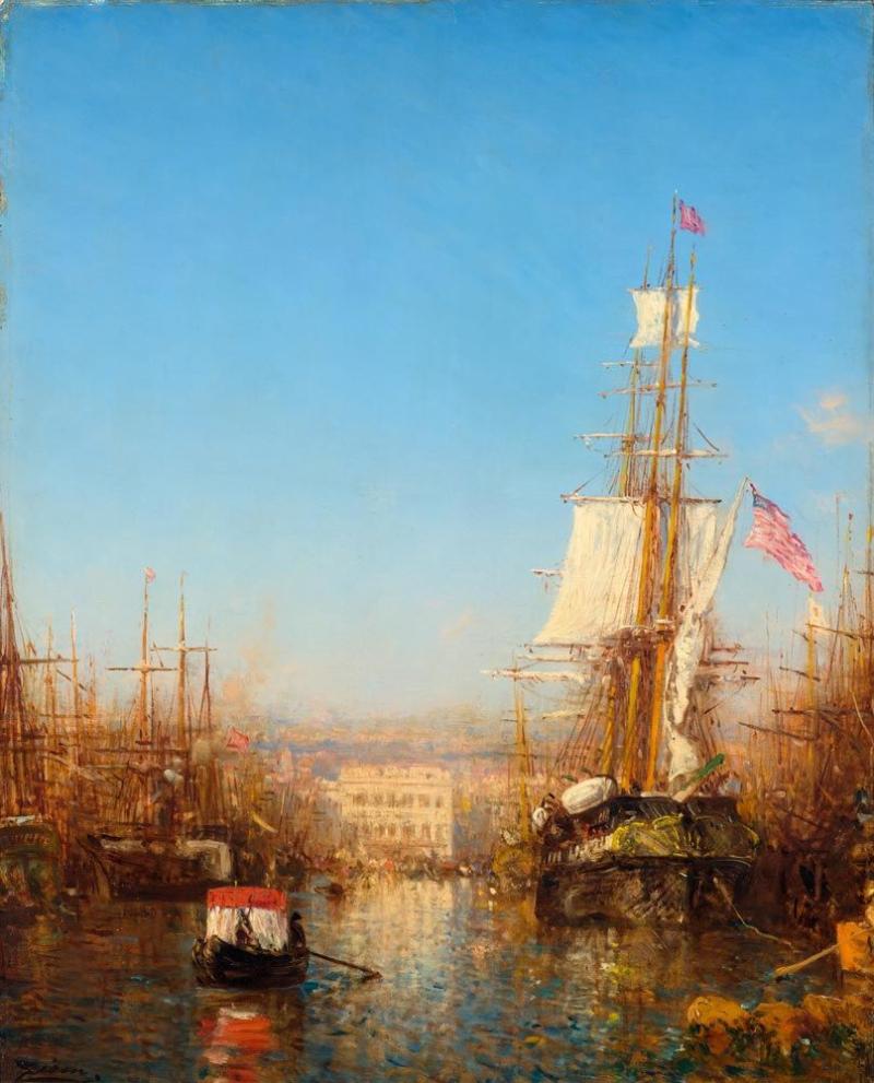 ZIEM, FÉLIX FRANÇOIS  (Beaune 1821 - 1911 Paris)  Le port de Marseille.  Öl auf Holz.  Unten links signiert: Ziem.  73 x 57,5 cm. Schätzpreis:	40.000 - 60.000 CHF