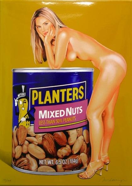 Mel Ramos, Mixed Nuts, 2008/Ed. of 125, Enamel on Steel 50 x 70 x 3 cm