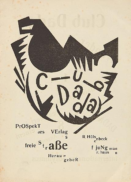 755: DADA – CLUB DADA. Prospekt des Verlags freie Straße.